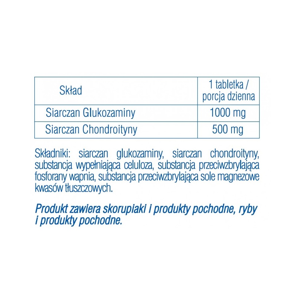 Glukozamina 1000 mg + Chondroityna 500 mg 60 tabletek