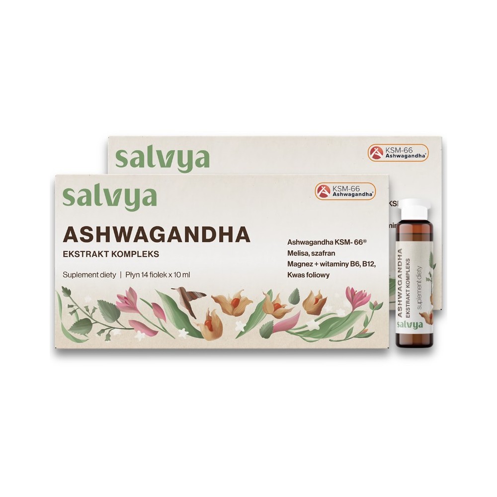 Zestaw 28 fiolek x 10ml Ashwagandha ekstrakt kompleks