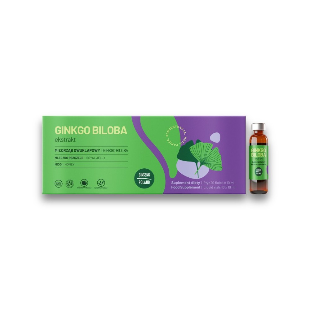 Suplement diety GINKGO BILOBA ekstrakt 10 fiolek x 10 ml