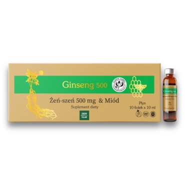 Ginseng 500 żeń-szeń & miód 10 fiolek x 10 ml