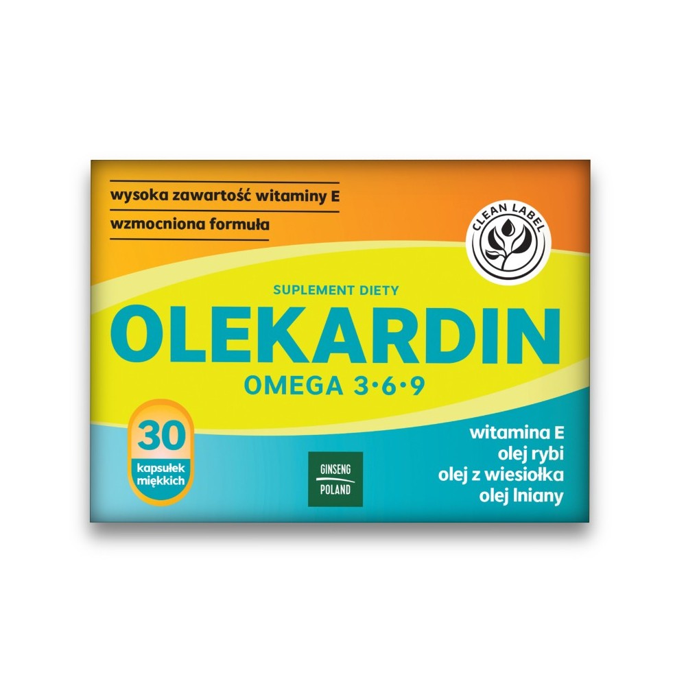 Olekardin Kwasy Omega 3 6 9 witamina E 30 kapsułek