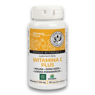 Witamina C plus dzika róża gorzka pomarańcza maliny 60 kapsułek