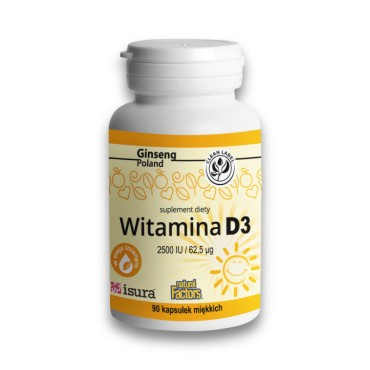 Witamina D3, 2500 IU, 90 kapsułek