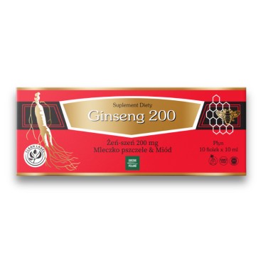 Ginseng 200 żeń-szeń & mleczko pszczele & miód 10 fiolek x 10 ml