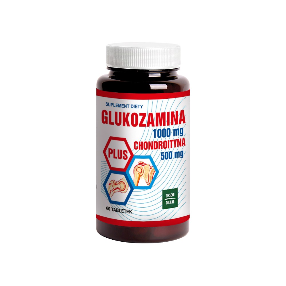 Glukozamina 1000 mg Chondroityna 500 mg Ginseng Poland 60 tabletek na stawy